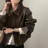 En stock. Nueva colección de otoño para mujer. Estilo chic coreano. Chaqueta de visón con cremallera otoñal, prenda exterior, ropa para mujer