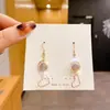 Pendientes de Diseño Exclusivo para Mujer, Pendientes de Moda Coreana, Clips para Orejas de Lujo Ligero, Pendientes de Perlas, Elementos Geométricos