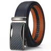 Cinturón de Cuero Genuino con Hebilla Automática Más Vendido de Amazon para Hombre, Cinturón de Moda para Hombre, Cinturón de Piel de Vaca, Cinturón Azul para Hombres de Negocios