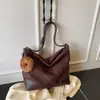 Bolso de Mano Retro Escarchado Nuevo Estilo Otoño e Invierno 2025 Simple Gran Capacidad Estudiante Clase Bolso de Axila Bolso de Hombro Único Cruzado