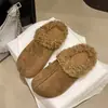 Diadema de Moda Retro Temperamento Cabello Rizado Pantuflas Perezosas para Mujer Moda Versátil Mate Suela Plana Punta Redonda Medias Pantuflas Casuales