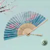 Nuevo Estilo Chino Estilo Antiguo Ventilador Plegable de Bambú Pequeño Portátil de Verano para Danza Cheongsam Hanfu Foto