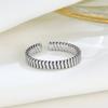 Anillo abierto de sarga retro personalizado de plata esterlina S925, elegante joyería de nicho, accesorios de anillo de mujer de estilo coreano simple