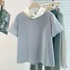2026 Verano Nuevo Diseño Estilo Coreano Bloques de Color Patchwork Juvenil Versátil Casual Manga Corta Camiseta Top para Mujer