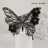 Celebrante de Internet Mariposa Bordada con Luz Enchufe Decoración de Pastel Diamante Colorido con Luz Mariposa Negra Diamante Adornos de Cumpleaños