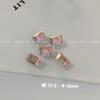 Mini Cuadrado Pequeño Diamante de Azúcar Joyería para Uñas Super Brillante Color Rojo de Moda Cuadrado Largo Ángulo Recto Punta Inferior Diamante de Azúcar Hielo Accesorios para Uñas
