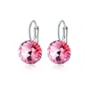 Pendientes Redondos Dulces Rosa Primavera, Pendientes de Cristal, Joyería Elegante Rosa, Pendientes, Joyería para Regalo del Día de San Valentín