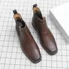Botas de cuero para hombre, modelo nuevo de comercio exterior de talla grande transfronterizo, botines Chelsea estilo cowboy para hombre, otoño e invierno, modernas y a la moda