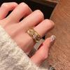 Anillo de Apertura Exquisito Flash Retro Antiguo Medio Zircón Hielo Picado Nicho Mariposa Accesorios de Personalidad de Alta Gama para Mujeres