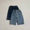 Jeans de Mezclilla Estilo Coreano 2026 Cintura Elástica Otoño e Invierno Jeans de Pierna Ancha Nuevos con Parches para Niñas Pantalones Largos de Pierna Recta con Personalidad