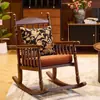 Mecedora Vintage de Madera Maciza Estilo Francés, Sillón Perezoso para Sala de Estar, Reclinable para Adultos, Adecuado para Dormir, Sillón Sofá de Ocio para Balcón, Lujo Ligero