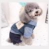 Ropa para Perro Mascota Perro Gato Perro Pequeño Otoño e Invierno Forrada de Polar Engrosada de Cuatro Patas Acolchada de Algodón Chaqueta Estilo Occidental de Mezclilla Teddy Bomei