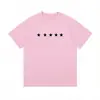 Camiseta de manga corta holgada para hombre, marca de tendencia transfronteriza de comercio exterior auténtica estilo París, con estampado de eslogan de estrella y acabado desgastado