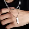 Colar masculino de aço titânio, não desbota, de alta qualidade, versátil, joias da moda hip-hop, acessórios retrô simples e únicos para mulheres