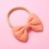 Musselina europeia e americana Gravata borboleta de algodão puro Nylon Hair Band Baby Super Soft Crepe Cotton Yarn Fabric Headband Baby Headwear