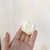 Diadema Francesa Super Hada de Satín Camelia Diadema Floral Elegante Coreana Cuerda Elástica para Cola de Caballo Versátil Accesorios para el Cabello