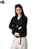 Chaqueta de mezclilla azul estilo retro americano de 11KN para hombres y mujeres, corte holgado, deconstruida con color contrastante y costuras visibles, chaqueta casual de trabajo
