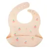 Babador de Bebê 3D Sem Cheiro, Fácil de Limpar, Alça de Pescoço Ajustável, Babador de Silicone Infantil