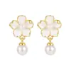 Brincos de Pérola com Doze Deuses Florais Brinco Exclusivo do Deus Flor Guardião Design de Luxo Leve Nicho Brincos Novo Estilo Chinês Joias de Estilo Nacional