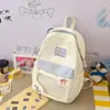Mochila de Renda com Lantejoulas Verde Brilhante para Alunas do Ensino Fundamental, Estilo Doce e Energético, Mochila Casual Color Block para Viagem