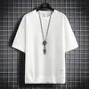 Camiseta Casual Suelta de Verano para Hombre, Manga Corta Waffled, Falso Dos Piezas, Manga Media de Seda de Hielo Delgada, Cuello Redondo, Ropa de Marca de Moda