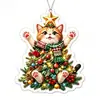 Enfeites de Natal acrílicos transfronteiriços, decorações de Natal de animais de desenho animado, decorações festivas para festas no atacado