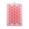 Bandeja de Gelo de Silicone Transfronteiriça Molde Caseiro de Cubo de Gelo Favo de Mel 33 Cubos com Tampa Caixa Criativa DIY para Fazer Gelo
