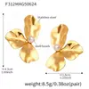 Brincos de Aço Inoxidável Banhados a Ouro com Contas de Concha Pétala de Sol para Mulheres, Modernos, Leves, Luxuosos, Brincos de Design de Nicho Exquisitos, Brincos