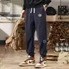 Pantalones casuales de pana para hombre para otoño, pantalones deportivos de chenilla gruesa con retazos, pantalones deportivos de pana para primavera y otoño para hombre