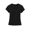 Camiseta Ins Básica de Color Sólido Cuello Redondo Ajustada Manga Corta Verano Casual Elástica Camisa de Manga Corta Top para Mujer