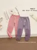 Pantalones de Protección de Rodilla de una Sola Capa Muto Prince Esenciales para Uniforme Escolar de Niños Pantalones Cálidos Leggings con Forro de Felpa Otoño e Invierno
