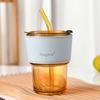 Copos de Vidro de Bambu Personalizados de Alta Qualidade no Atacado, Copos de Café Estilo Ins, Copos de Água para Escritório e Casa, Copos para Presente Pequeno