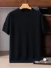 Suéter de punto de cachemira 100% pura para otoño e invierno, cuello redondo, manga corta, color liso para hombre, suéter ligero de cachemira suave, camiseta básica
