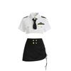 Marca Guiruo Lencería Sexy para Mujer Uniforme de Policía Azafata Vestido de Cadera Descubierto Cintura Set 1631