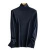 Suéter de cuello alto de felpa 100% lavable a máquina de otoño e invierno, color de temporada limitado, punto, camisa básica de lana para mujer