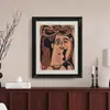 Moldura de Foto Jintai Fan Estilo Francês Meio do Século Moldura de Foto Decoração Retrô Nova Chinoiserie Moldura Externa de Grau Moldura Vazia Pode Ser Personalizada em Tamanho