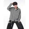Camisa de Chenilla Pesada Nueva de Otoño 2026 para Hombre Tallas Grandes, Estilo Coreano, Elegante Camisa de Manga Larga, Chaqueta Versátil Estilo Hong Kong