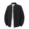 Chaqueta de Cuello Redondo para Hombre Primavera y Otoño Uniforme de Béisbol Negocio Chaqueta Cortavientos Versátil para Hombres de Mediana Edad y Mayores