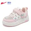 Zapatos infantiles de panel de cuero, zapatillas deportivas nuevas para niños, zapatos casuales para niñas de suela blanda, zapatos blancos con malla transpirable