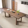 Conjunto de mesa de chá e cadeiras em madeira maciça estilo wabi-sabi, mesa de chá grande minimalista moderna para casa, sala de estar e escritório