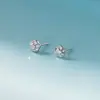Pendientes de Estrella de Cinco Puntas Brillantes Incrustados de Diamantes de Plata de Ley S925 Nalan, Pendientes Exquisitos y Simples Estilo Ins Nicho M08310