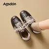Zapatillas de Entrenamiento Alemanas Augustus de Suela Blanda para Mujer, Nueva Colección Otoño 2026, Tenis Casuales Estilo Ballet Retro Marrón con Tacón Oculto
