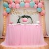 Decoración popular de mesa de postres para banquetes de cumpleaños de Amazon, faldón de mesa de malla, faldón de mesa para fiesta de Halloween