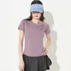 Nueva Camiseta de Ropa de Yoga de Verano, Ropa de Fitness Delgada de Corte Ajustado para Mujer, Top Deportivo de Manga Corta Transpirable de Secado Rápido para Correr