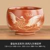 Taza de té de arena morada bermellón de fábrica, taza de meditación, taza de pareja de dragón y fénix dorado, taza de degustación, taza maestra de lujo, caja de regalo