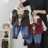 Roupa Infantil Traje de Primavera 2025 Novo Meninos Primavera e Outono Estilo Coreano Colete Bebê Outono Menino Lindo Traje de Três Peças