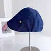 Gorra Artística de Estilo Japonés para Mujer, con Visera, Transpirable y Versátil para Otoño, Boina de Moda Urbana Reversible