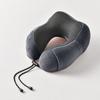 Almohada en forma de U de algodón viscoelástico para el cuello, almohada para el cuello, almohada para el cuello en forma de U, juego de viaje de tres piezas, almohada de avión de tela magnética, almohada en forma de U personalizada