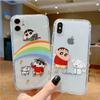 Adecuado para 11 Crayon Shin-Chan Apple 13Promax Funda para Teléfono Móvil Xiphone14Pro Todo Incluido 12 Funda Protectora Anticaída