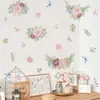 BR3589E Niña Estilo Chanel Planta Flor Mariposa Autoadhesivo Anime Pegatinas de Pared Tocador Dormitorio Pegatinas Decorativas